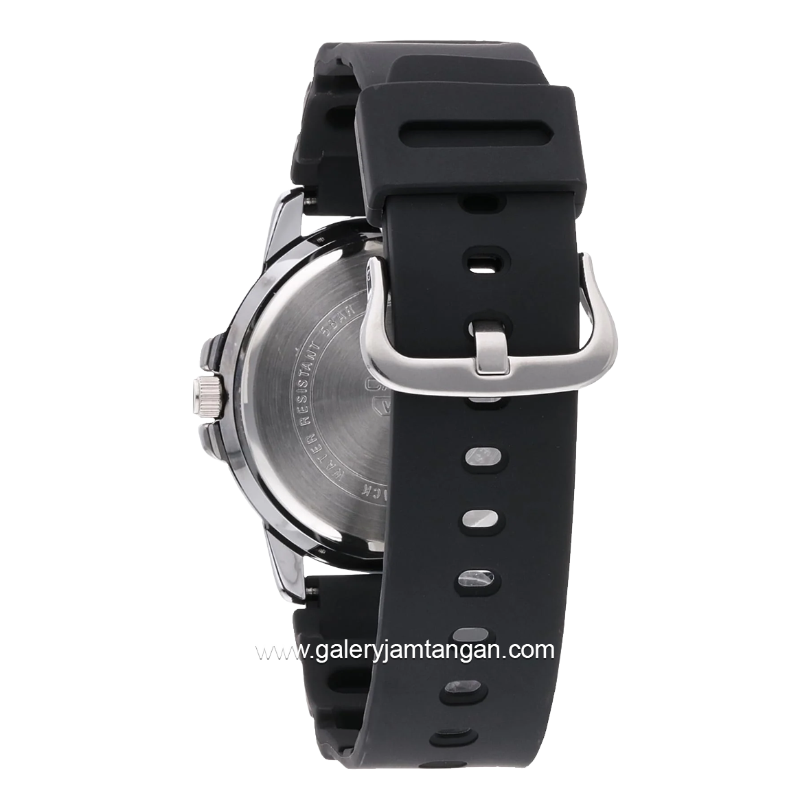 CASIO MTP-VD01-1EVUDF Black Silver Rubber Strap