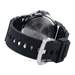 CASIO MTP-VD01-2EVUDF Black Silver Dial Blue Rubber Strap