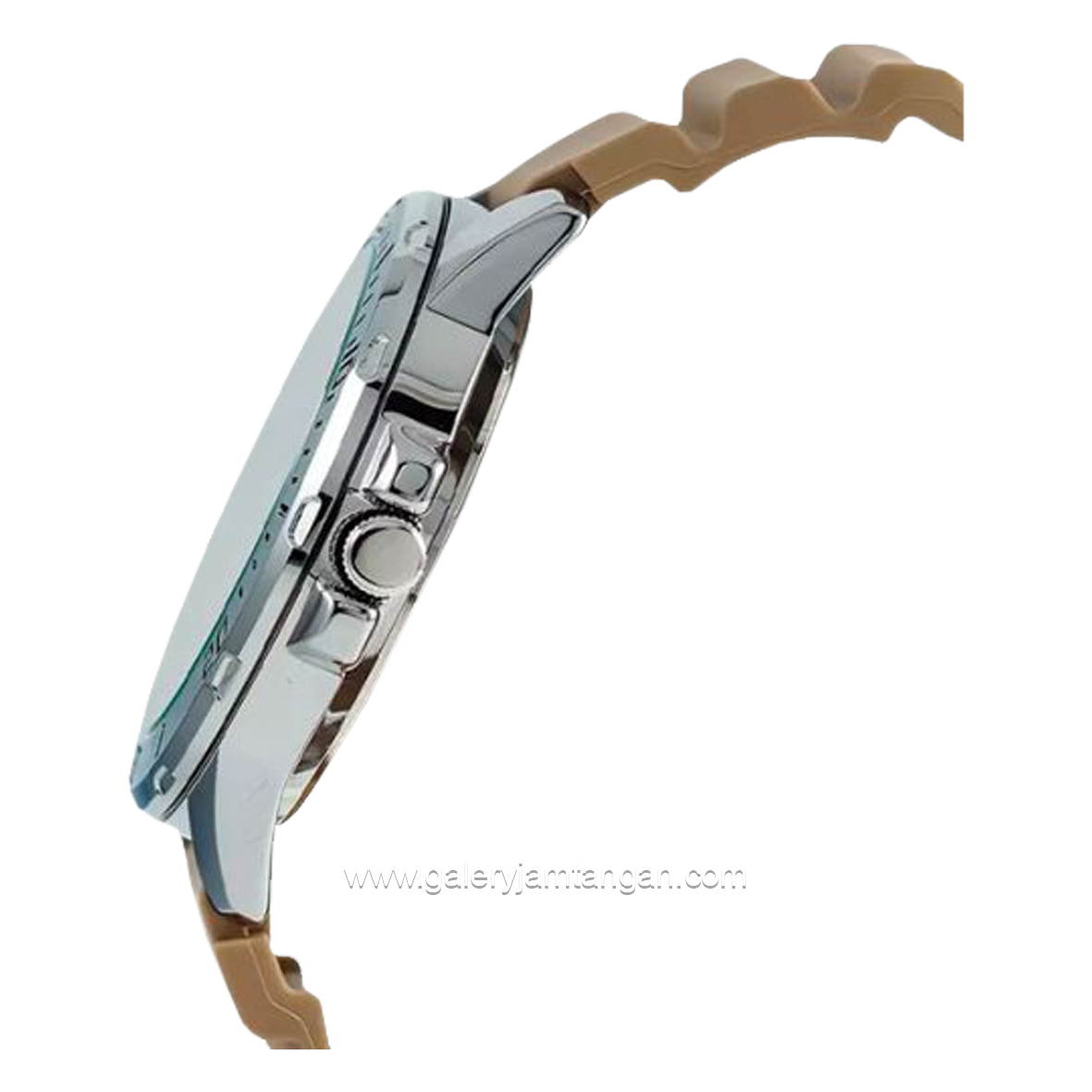 CASIO MTP-VD01-5EVUDF Cream Silver Rubber Strap