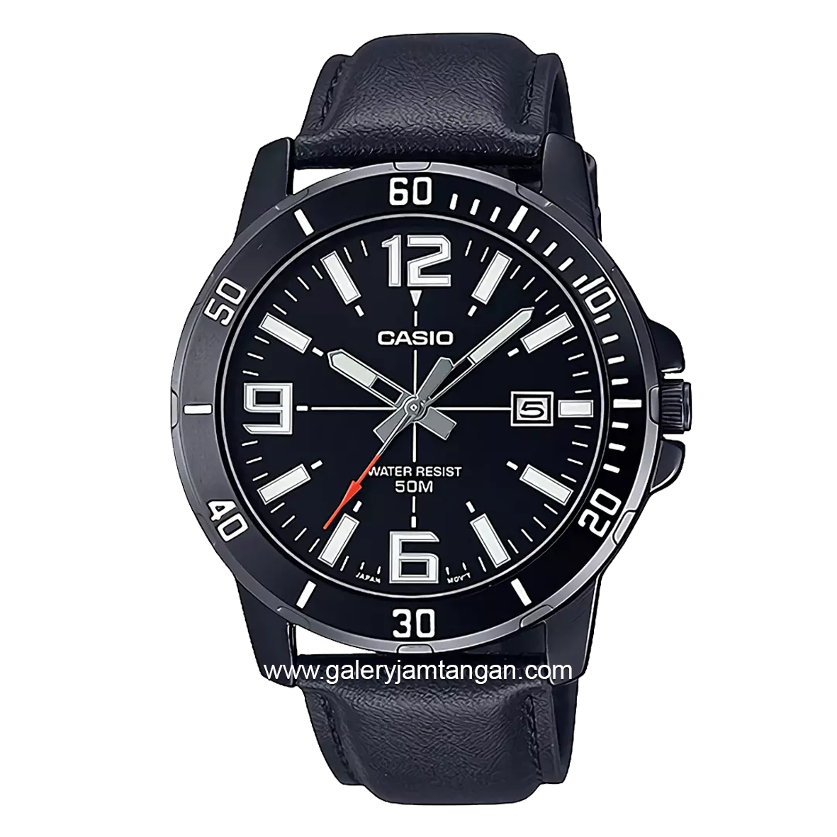 CASIO MTP-VD01BL-1BVUDF Black Leather Strap