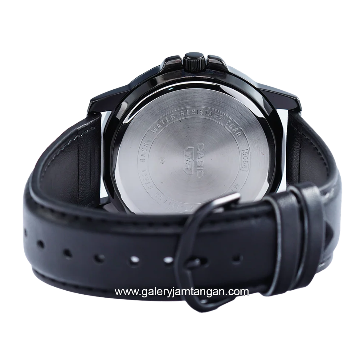 CASIO MTP-VD01BL-5BVUDF Black Dial Brown Leather Strap