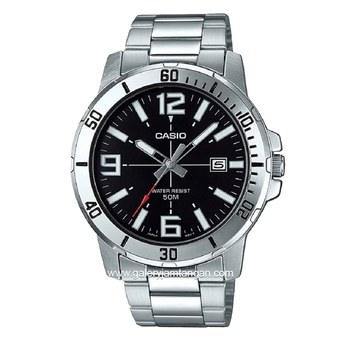 CASIO MTP-VD01D-1BVUDF Silver Dial Black Stainless Steel