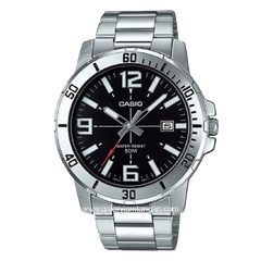 CASIO MTP-VD01D-1BVUDF Silver Dial Black Stainless Steel