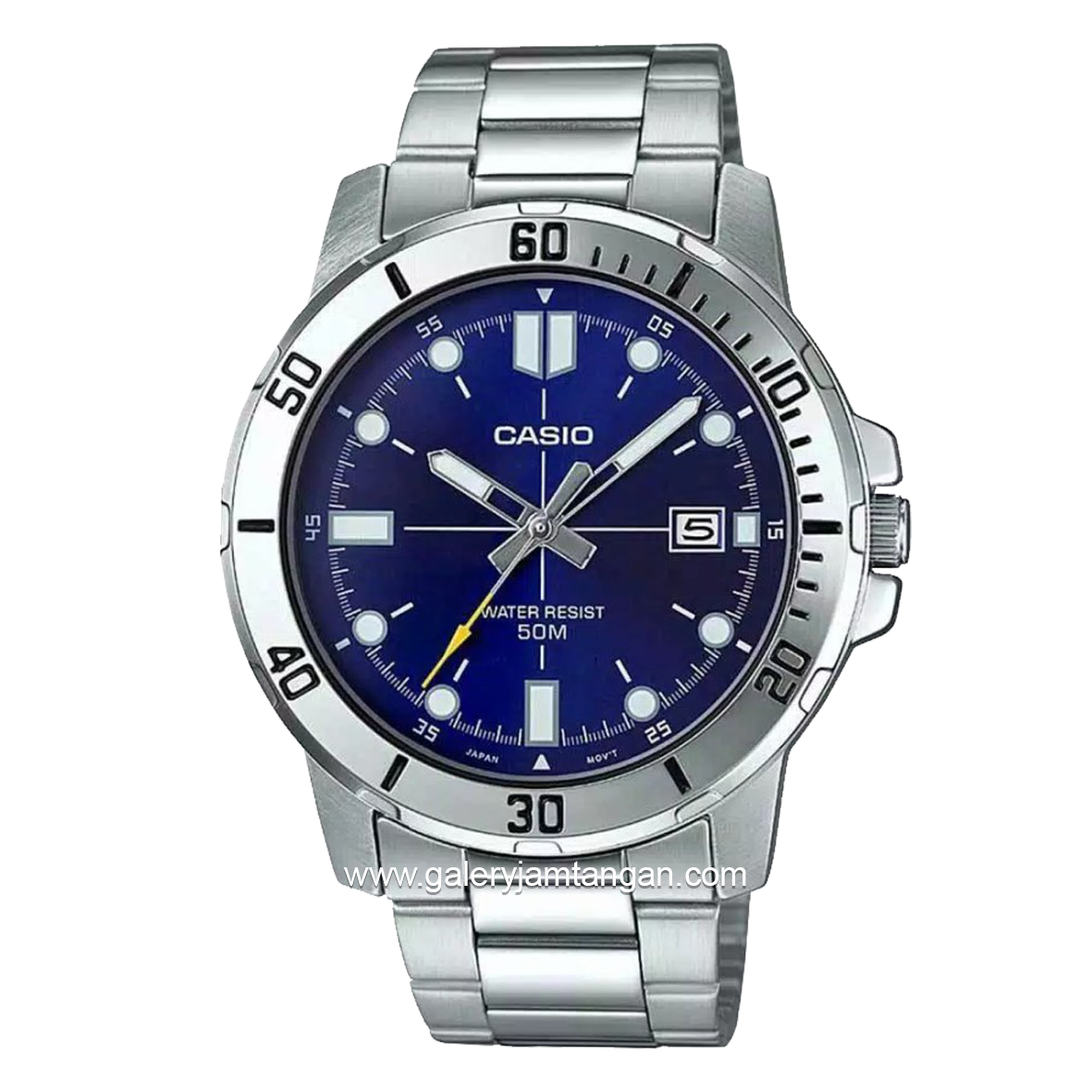 CASIO MTP-VD01D-2EVUDF Silver Dial Blue Stainless Steel