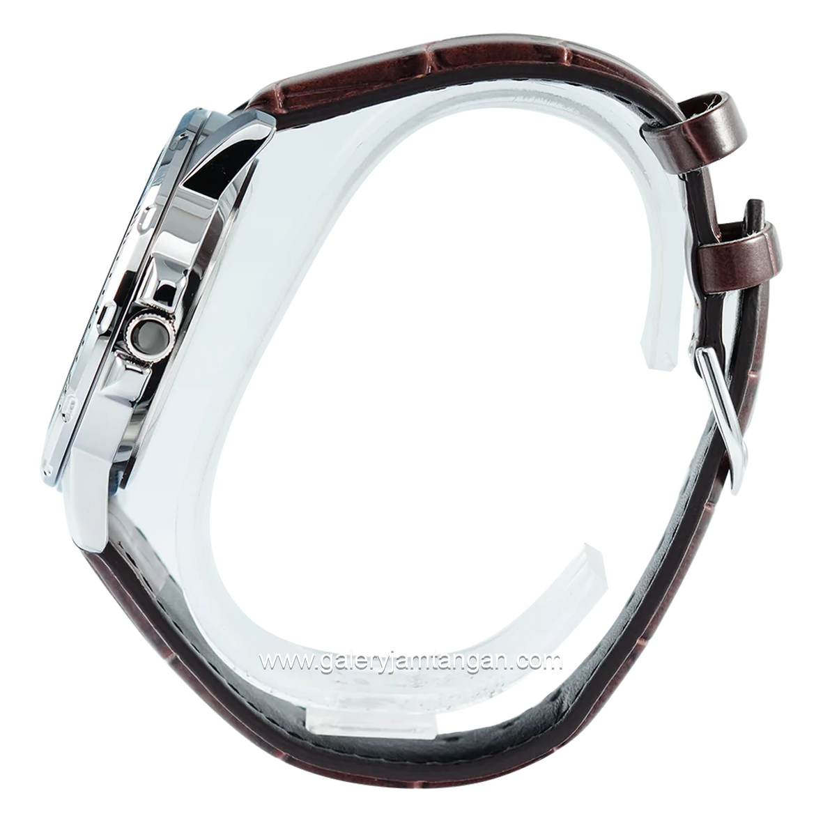 CASIO MTP-VD01L-1BVUDF Brown Silver Leather Strap