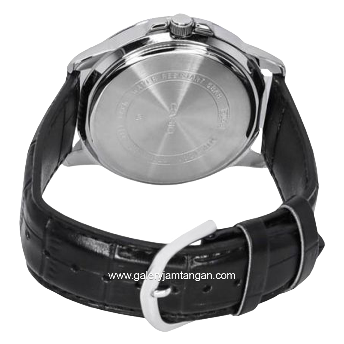 CASIO MTP-VD01L-1CVUDF Black Silver Leather Strap