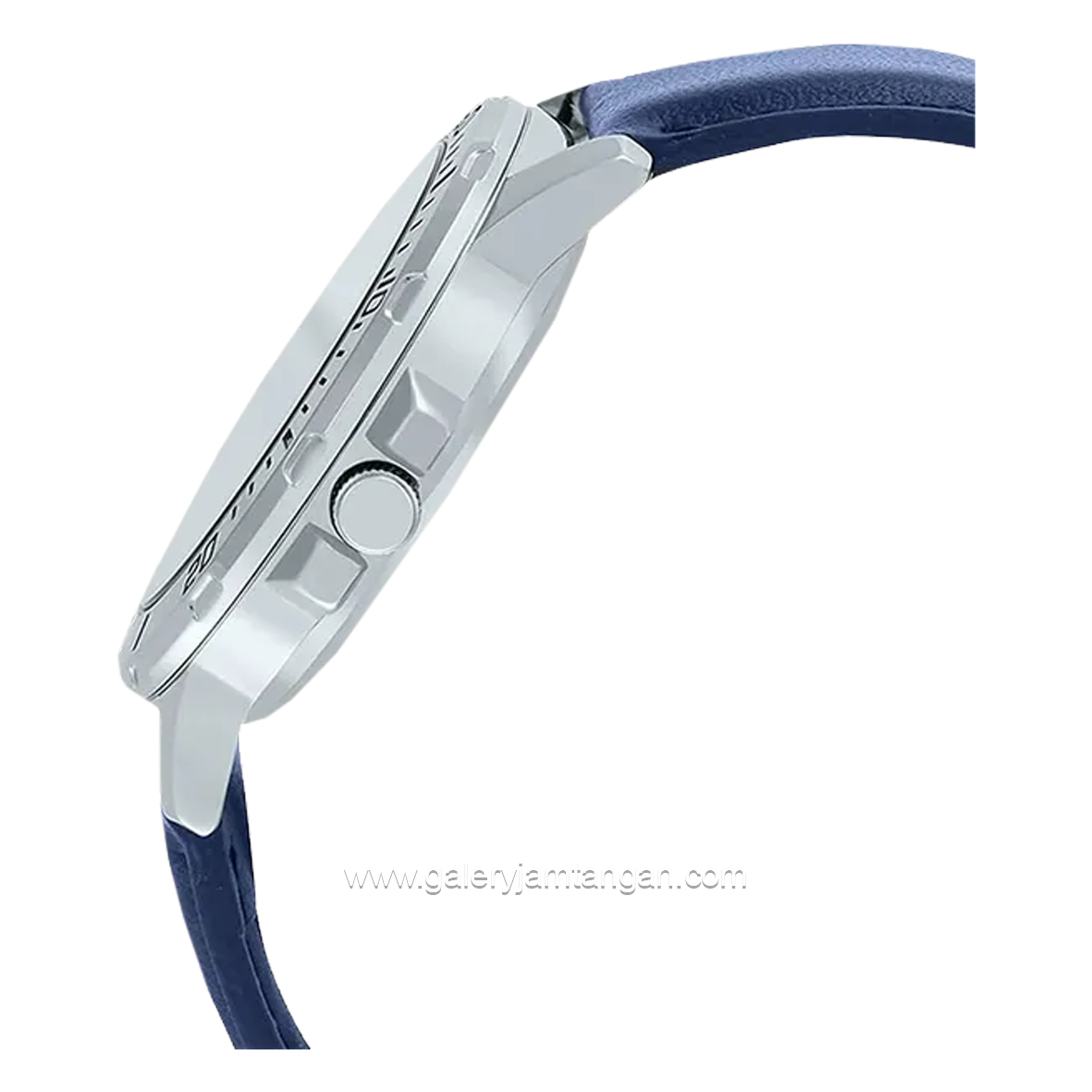 CASIO MTP-VD01L-2BVUDF Navy Silver Leather Strap