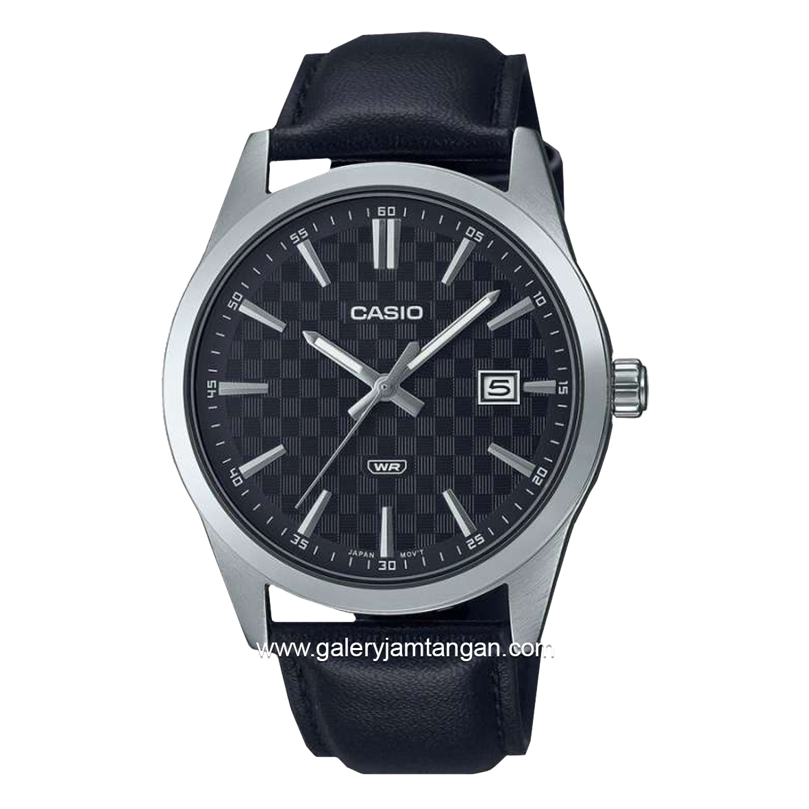 Casio General MTP-VD03L-1AUDF Black Silver Leather Strap