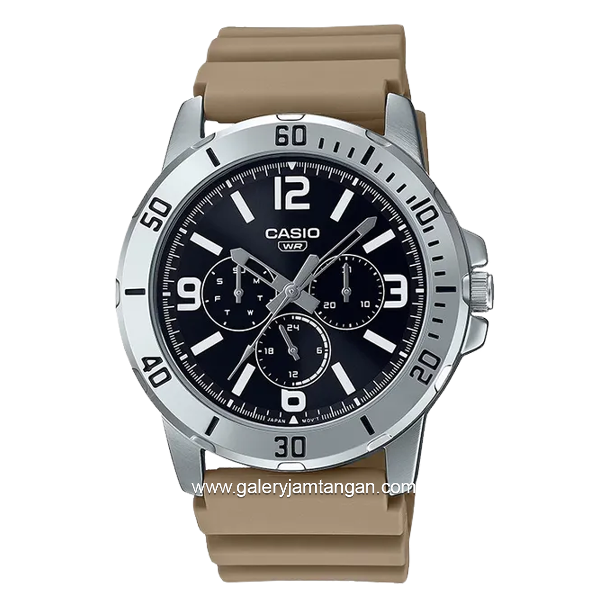 CASIO MTP-VD300-5BUDF Ivory Dial Black Rubber Strap