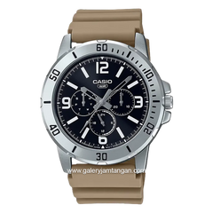 CASIO MTP-VD300-5BUDF Ivory Dial Black Rubber Strap