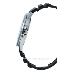 CASIO MTP-VD300-7BUDF Black Dial White Rubber Strap