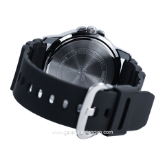 CASIO MTP-VD300-7BUDF Black Dial White Rubber Strap