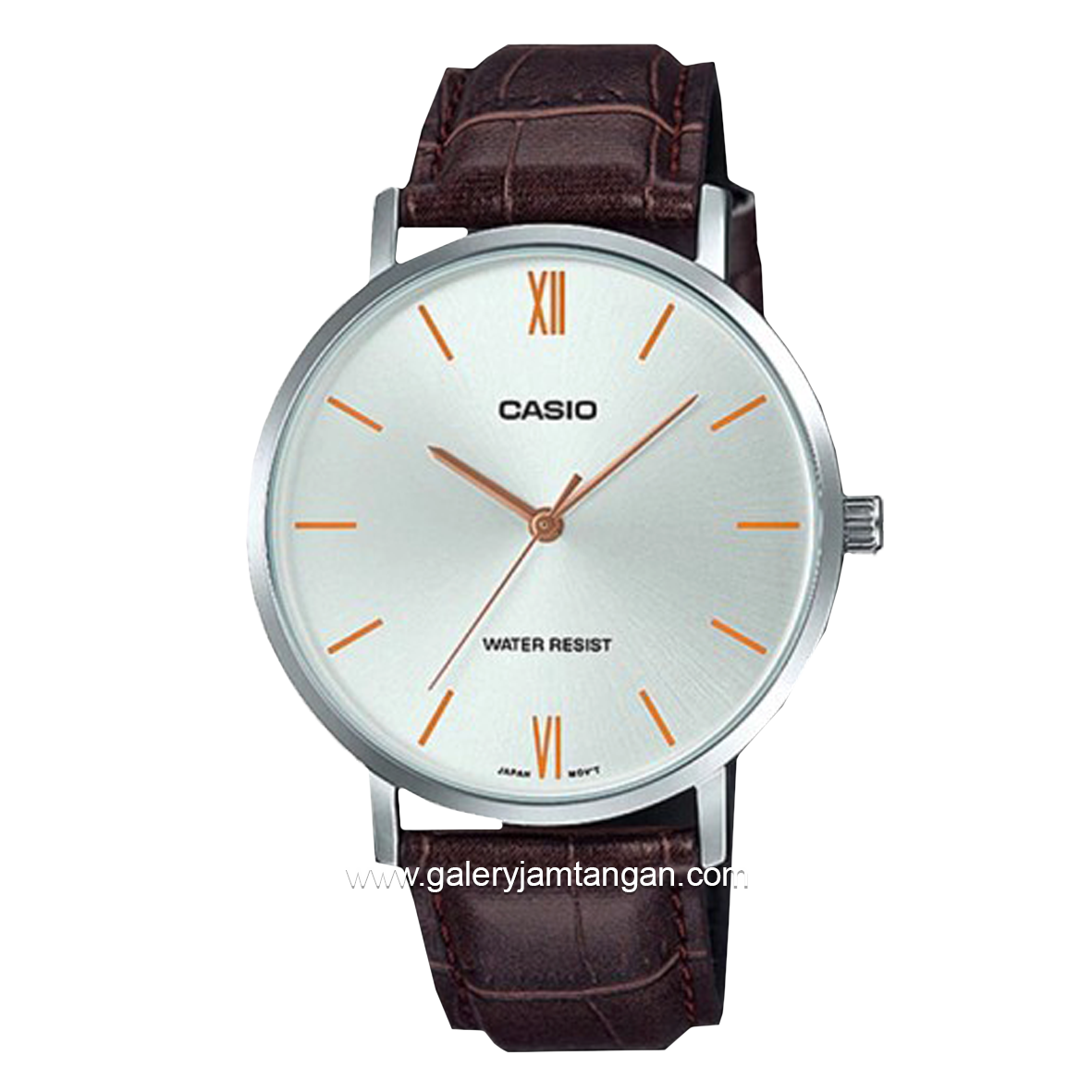 CASIO General MTP-VT01L-7B2UDF Brown Silver Leather Strap