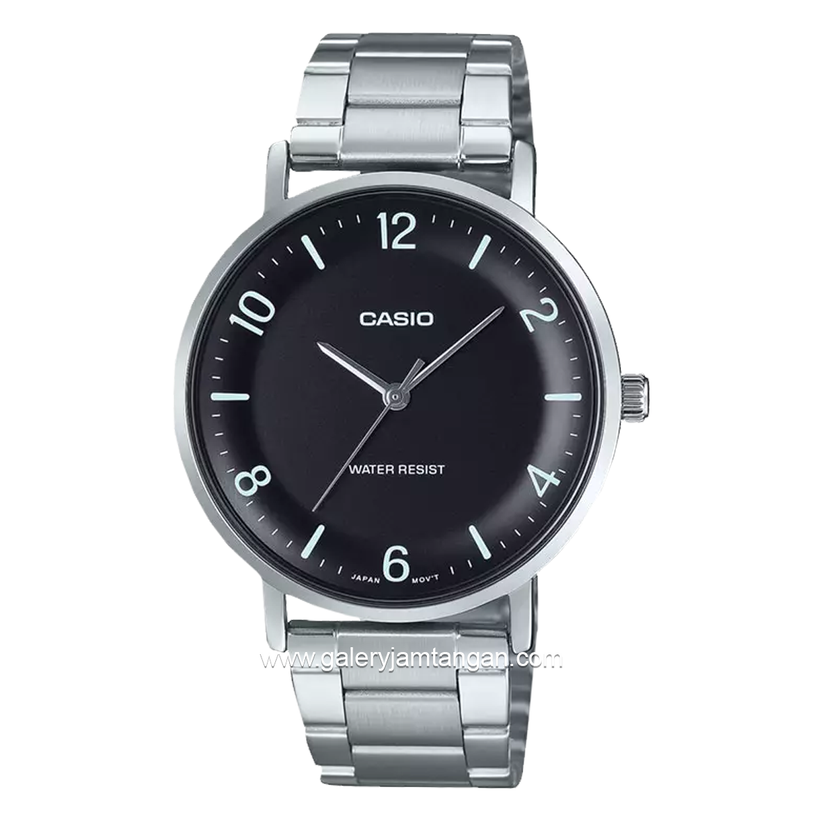 CASIO MTP-VT03D-1BDF Silver Dial Black Stainless Steel