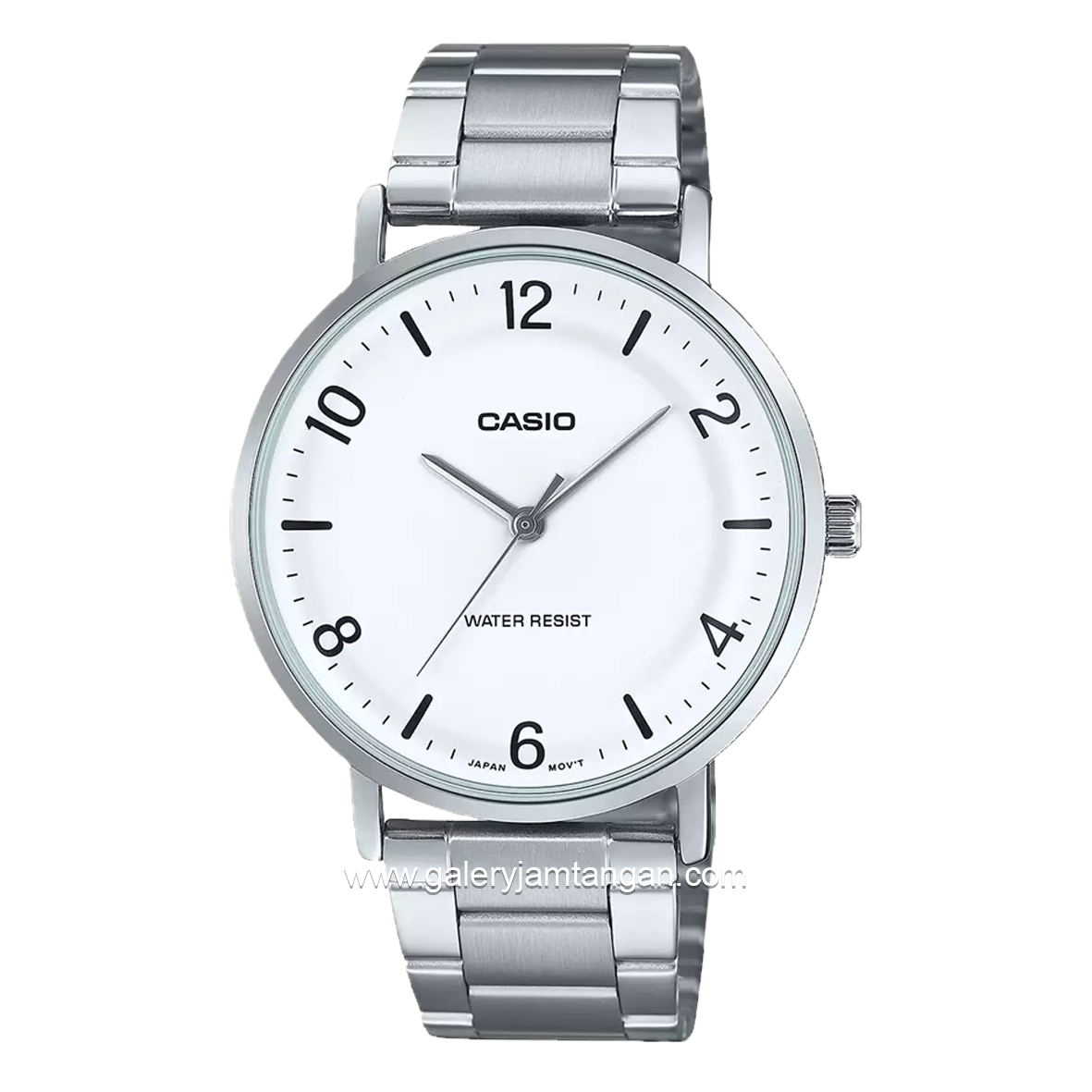 CASIO MTP-VT03D-7BDF Silver Dial White Stainless Steel Strap