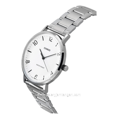 CASIO MTP-VT03D-7BDF Silver Dial White Stainless Steel Strap