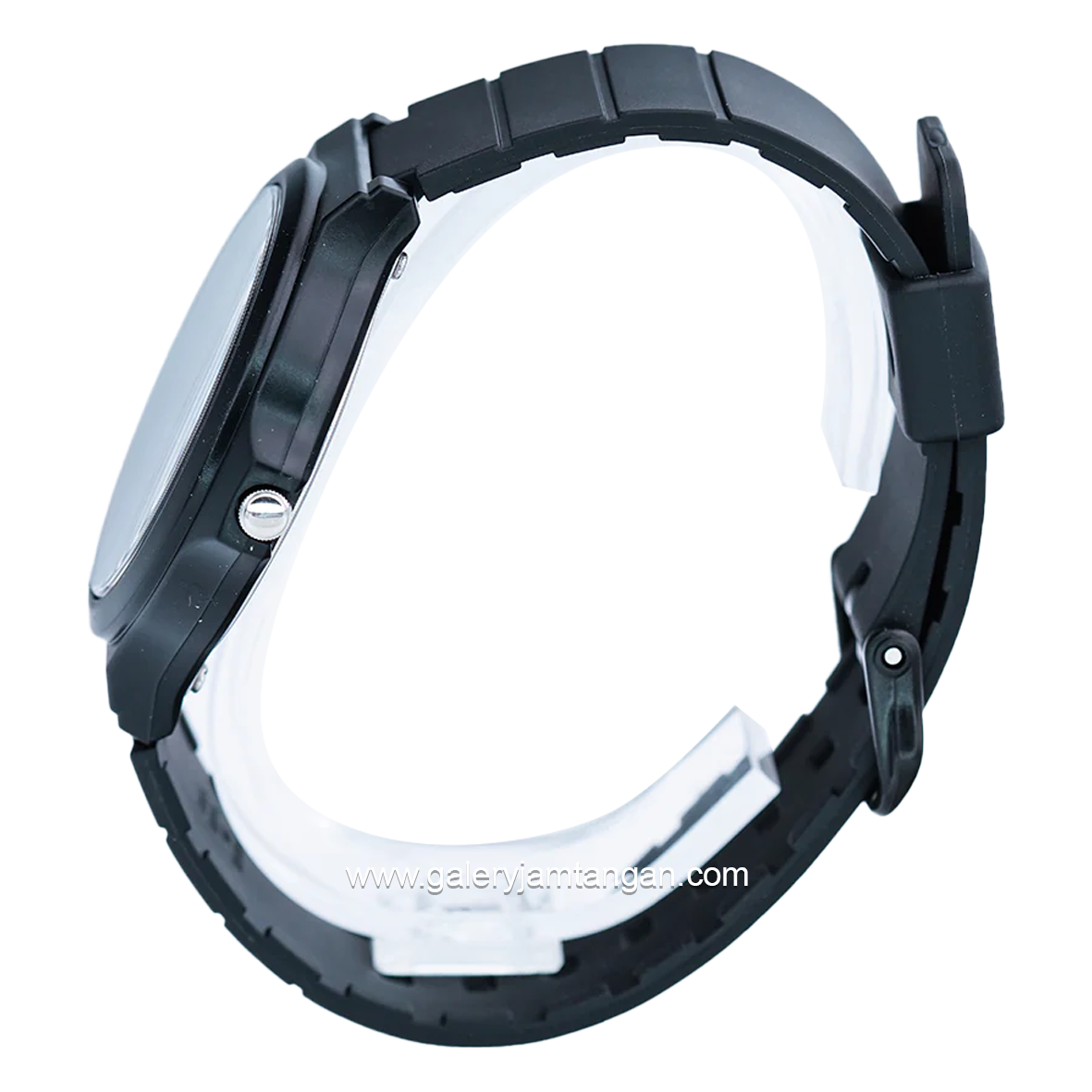 CASIO MW-240-7EVDF Black Dial White Resin Strap