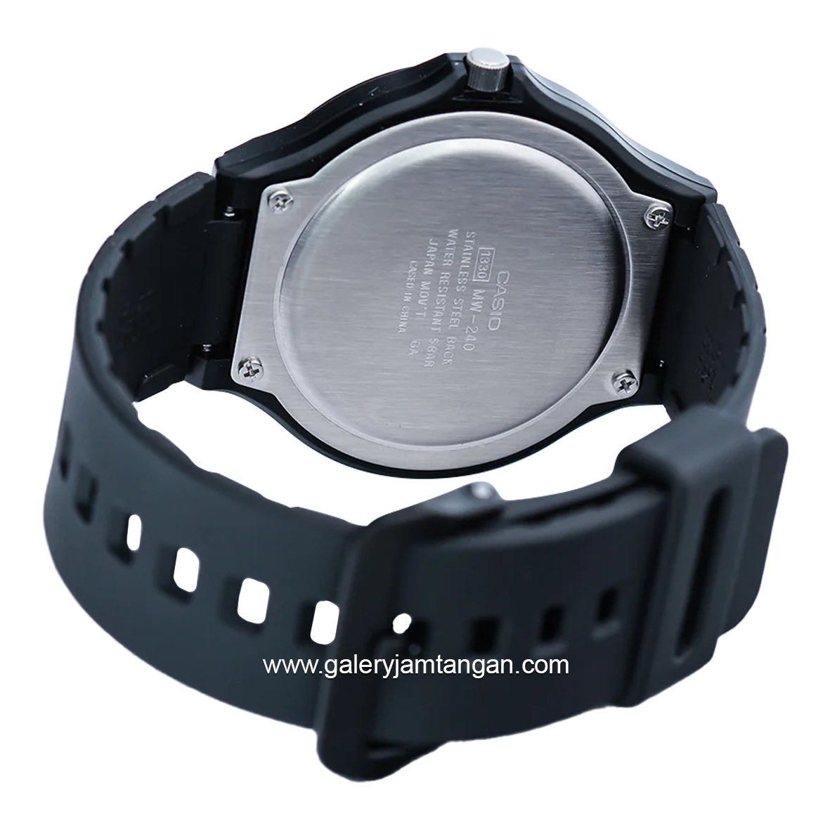 CASIO MW-240-7EVDF Black Dial White Resin Strap