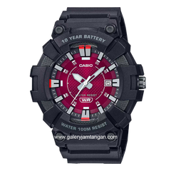 CASIO MW-610H-4AVDF Black Dial Red Resin Strap