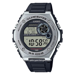 CASIO General MWD-100H-1AVDF Illuminator Black Silver Digital Rubber Strap