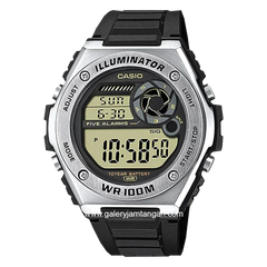 CASIO General MWD-100H-9AVDF Illuminator Black Silver Digital Rubber Strap