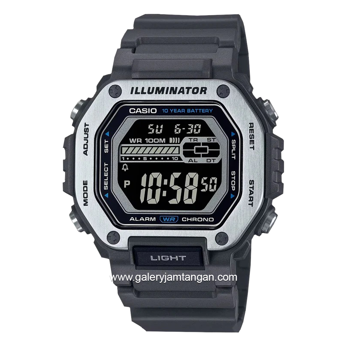 CASIO MWD-110H-8BVDF Black Silver Resin Strap