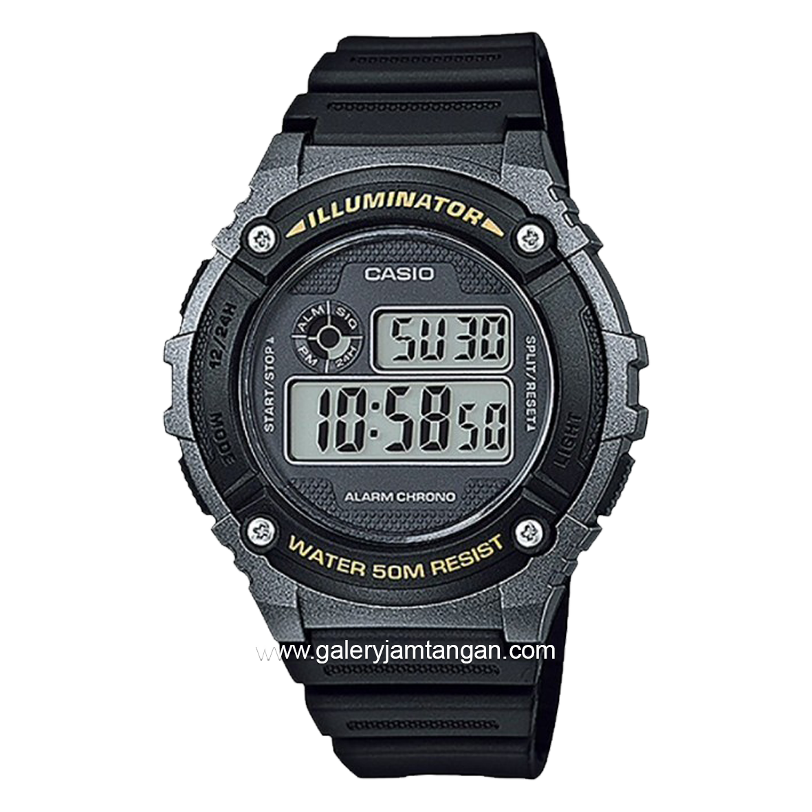 CASIO W-216H-1BVDF Digital Black Resin Strap