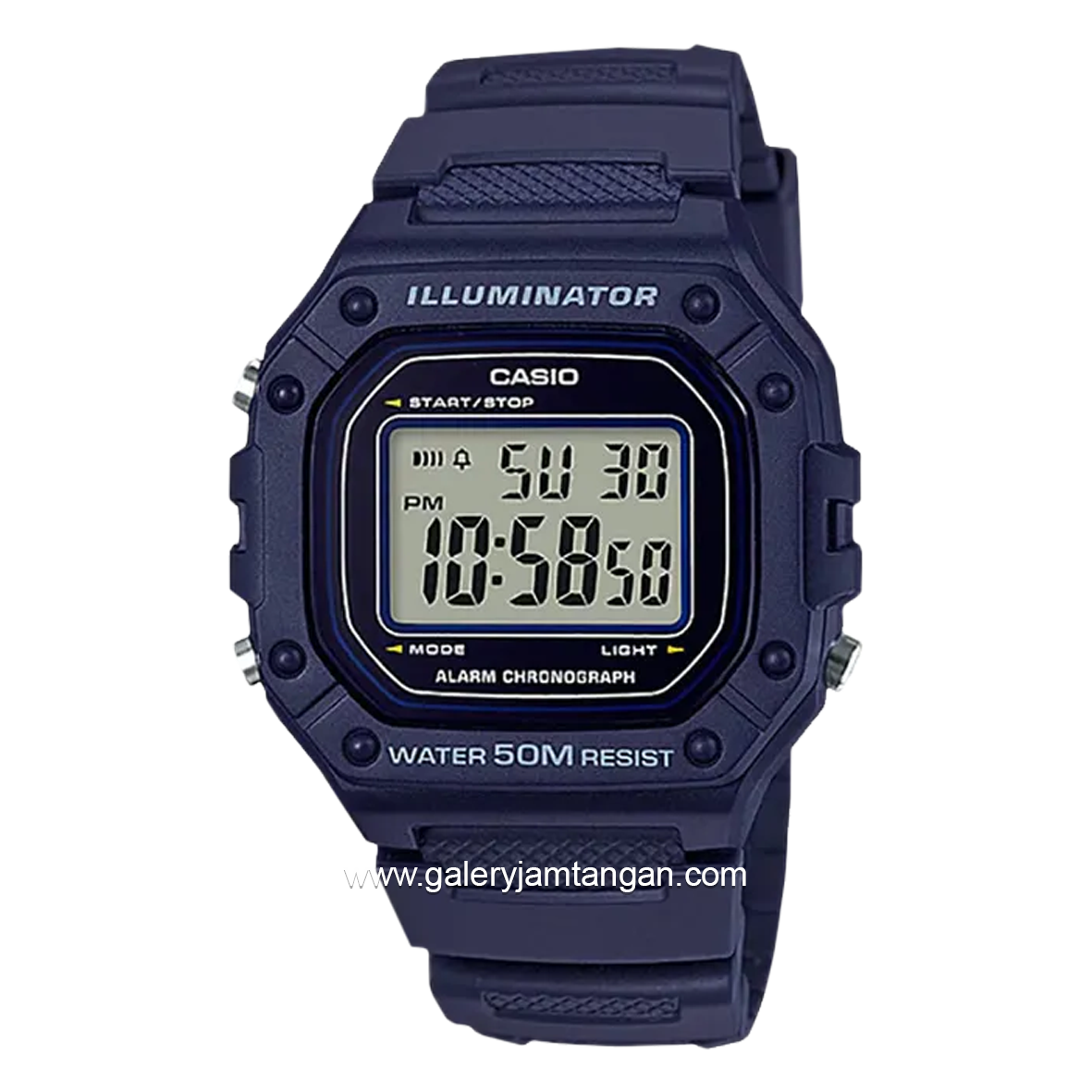 CASIO W-218H-2AVDF Digital Blue Resin Strap