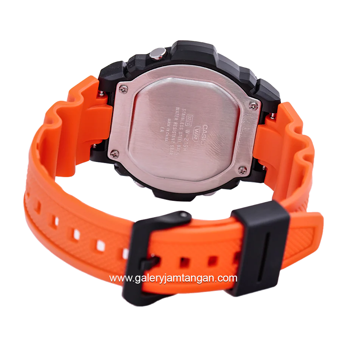 CASIO W-219H-4AVDF Digital Orange Black Resin Strap