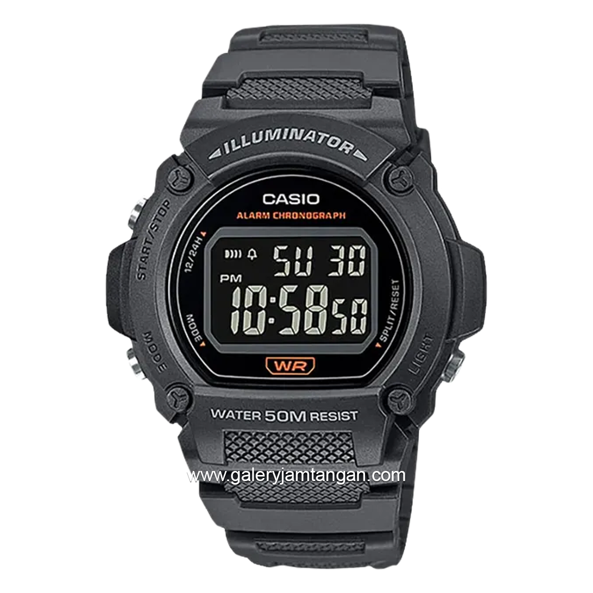 CASIO W-219H-8BVDF Digital Black Resin Strap