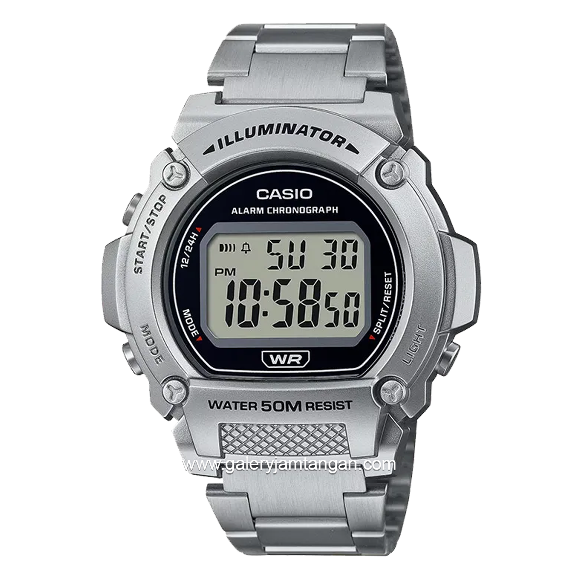 CASIO W-219HD-1AVDF Digital Silver Stainless Steel