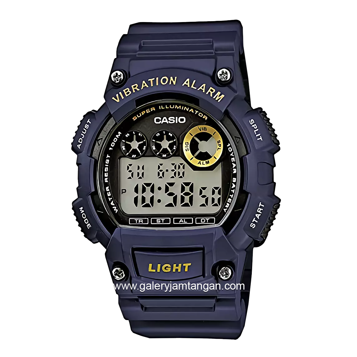 CASIO W-735H-2AVDF Digital Full Black Resin Strap
