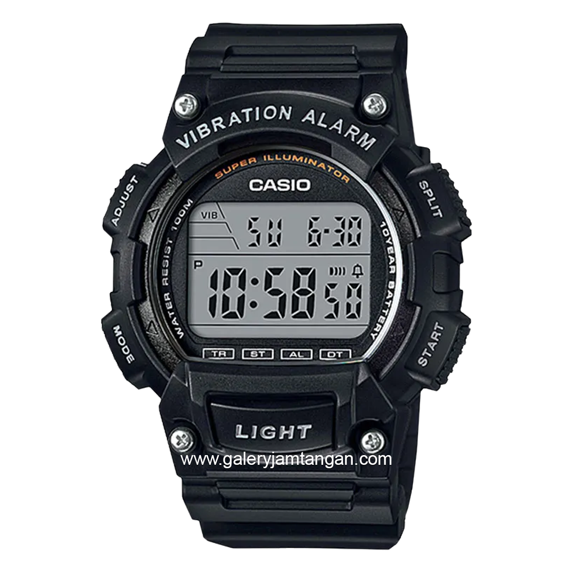 CASIO W-736H-1AVDF Digital Full Black Resin Strap