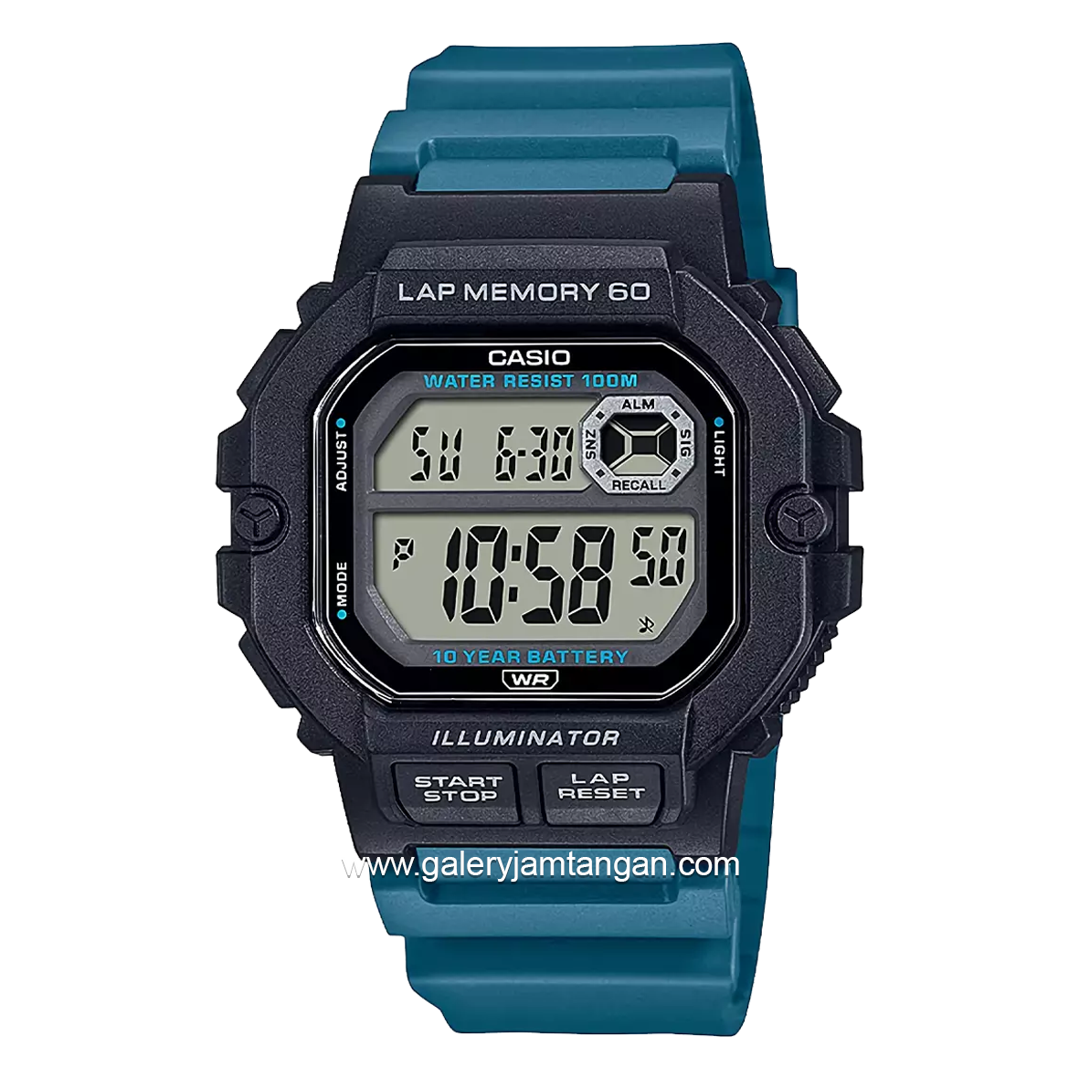 CASIO WS-1400H-3AVDF Digital Blue Black Resin Strap