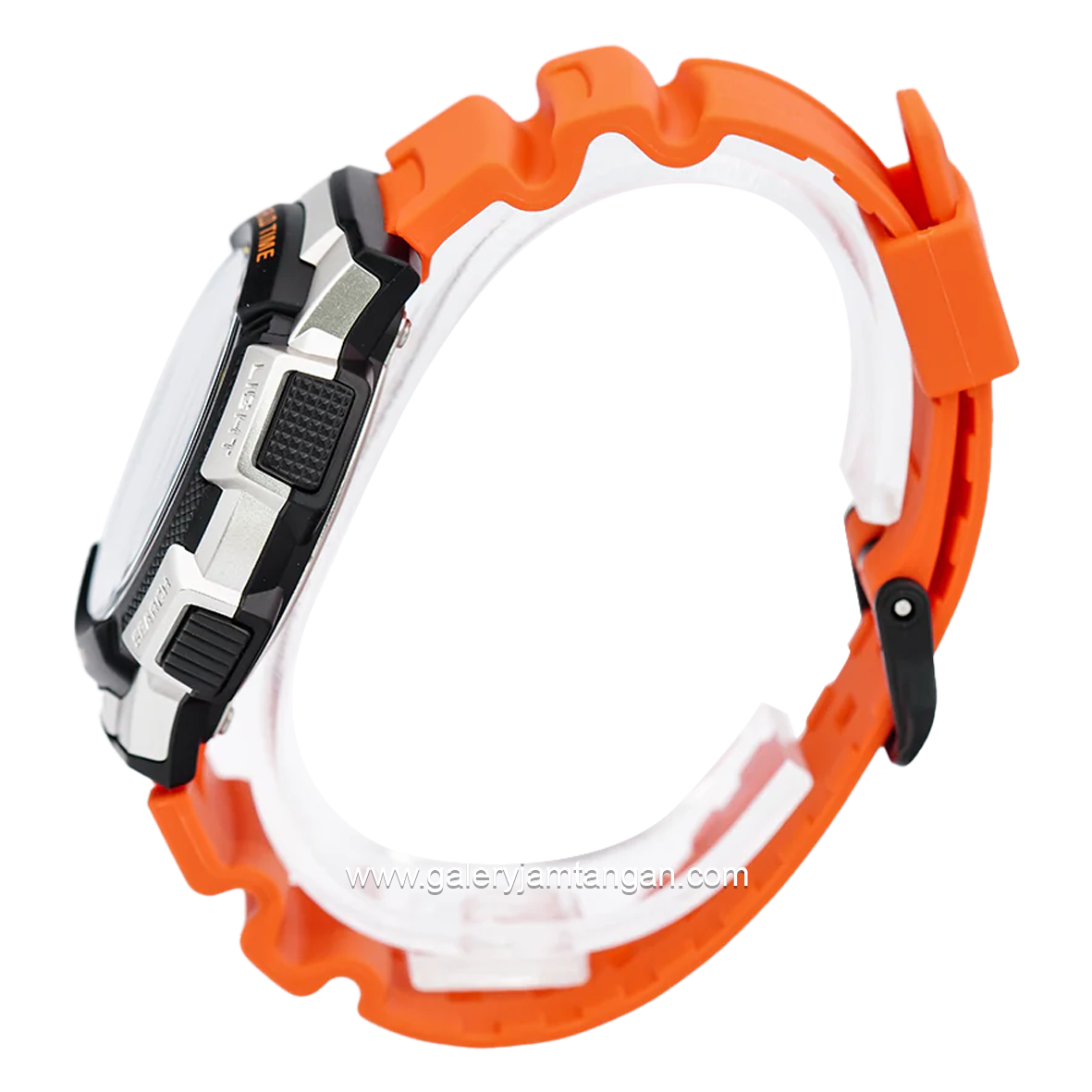 Casio AE-1000W-4BVDF Digital Orange Silver Rubber Strap