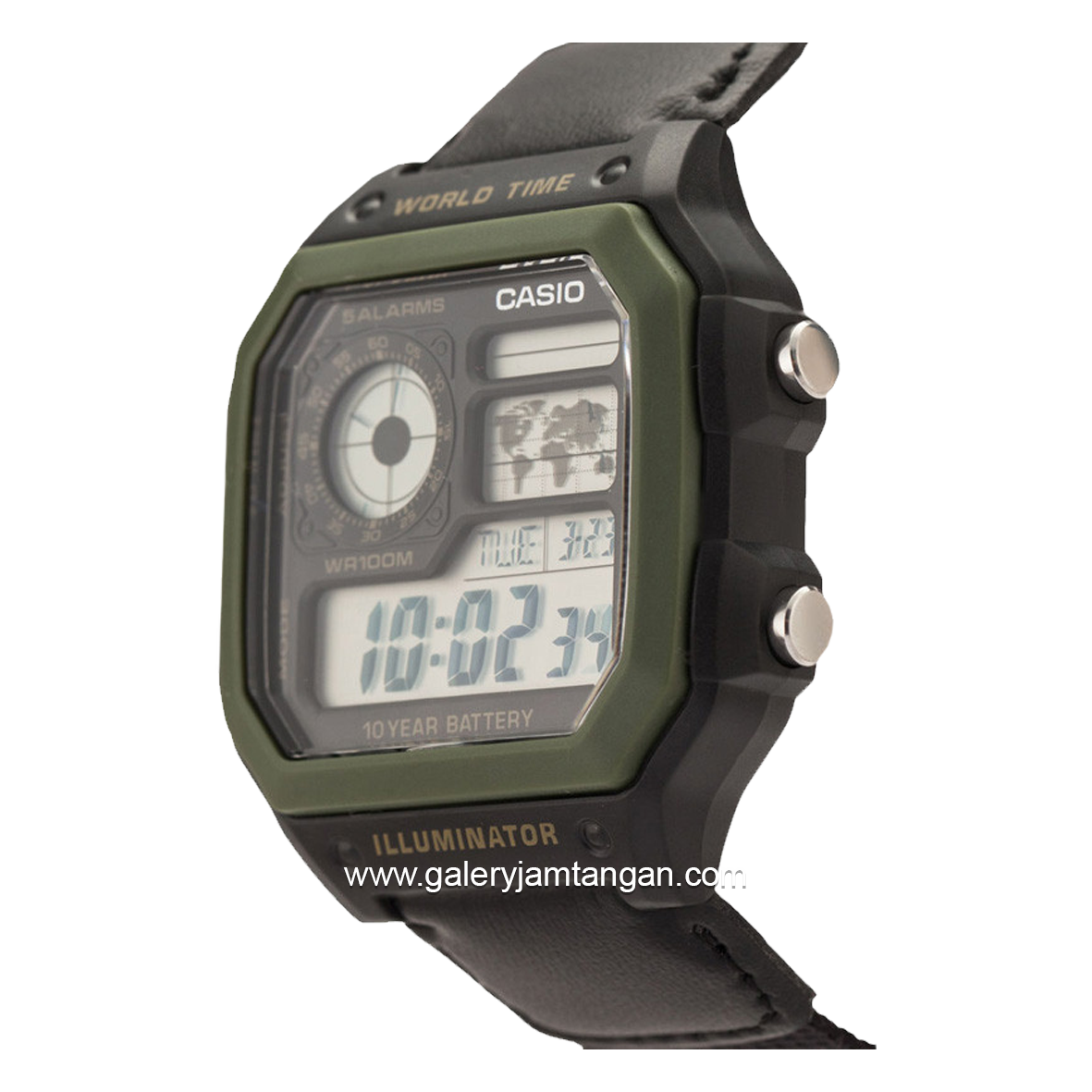 CASIO General AE-1200WHB-1BVDF Black Digital Canvas Strap