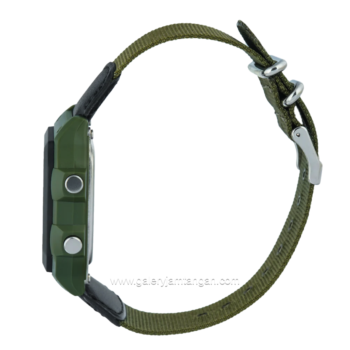 CASIO General AE-1200WHB-3BVDF Green Digital Canvas Strap