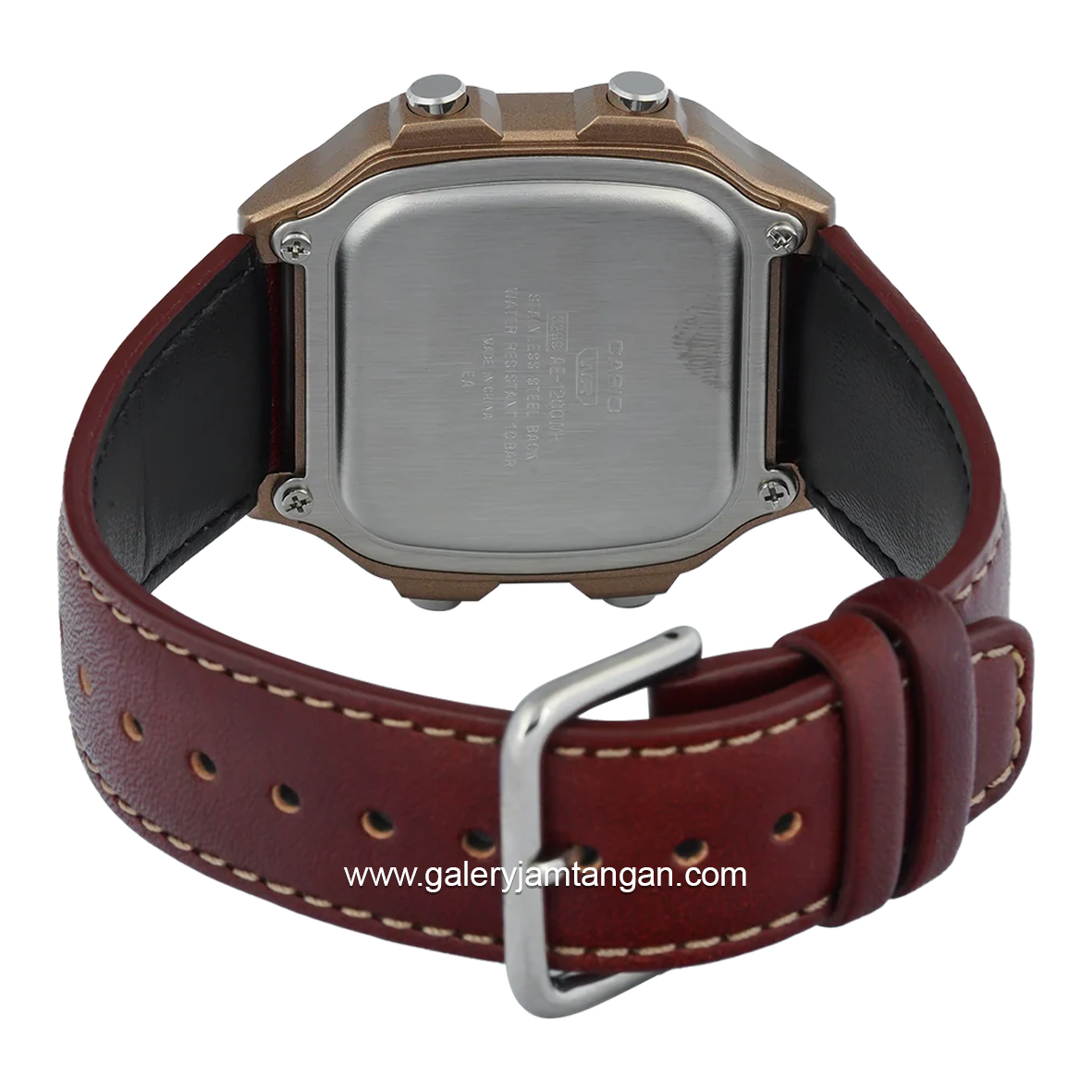 CASIO AE-1200WHL-5AVDF Brown Dial Black Leather Strap