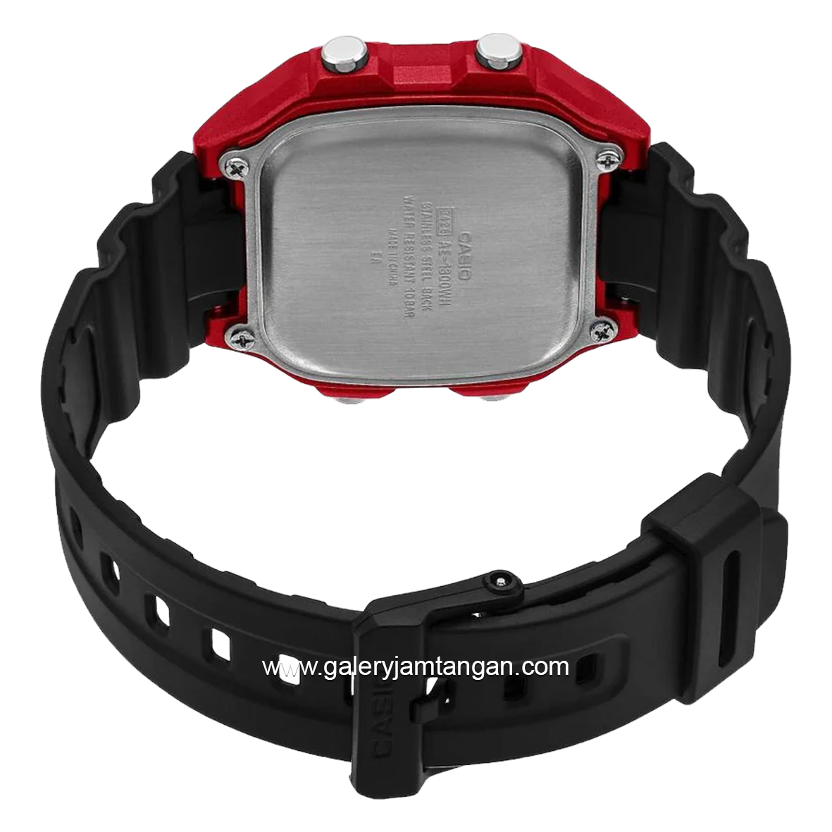 Casio AE-1300WH-4AVDF Black Red Digital Resin Strap
