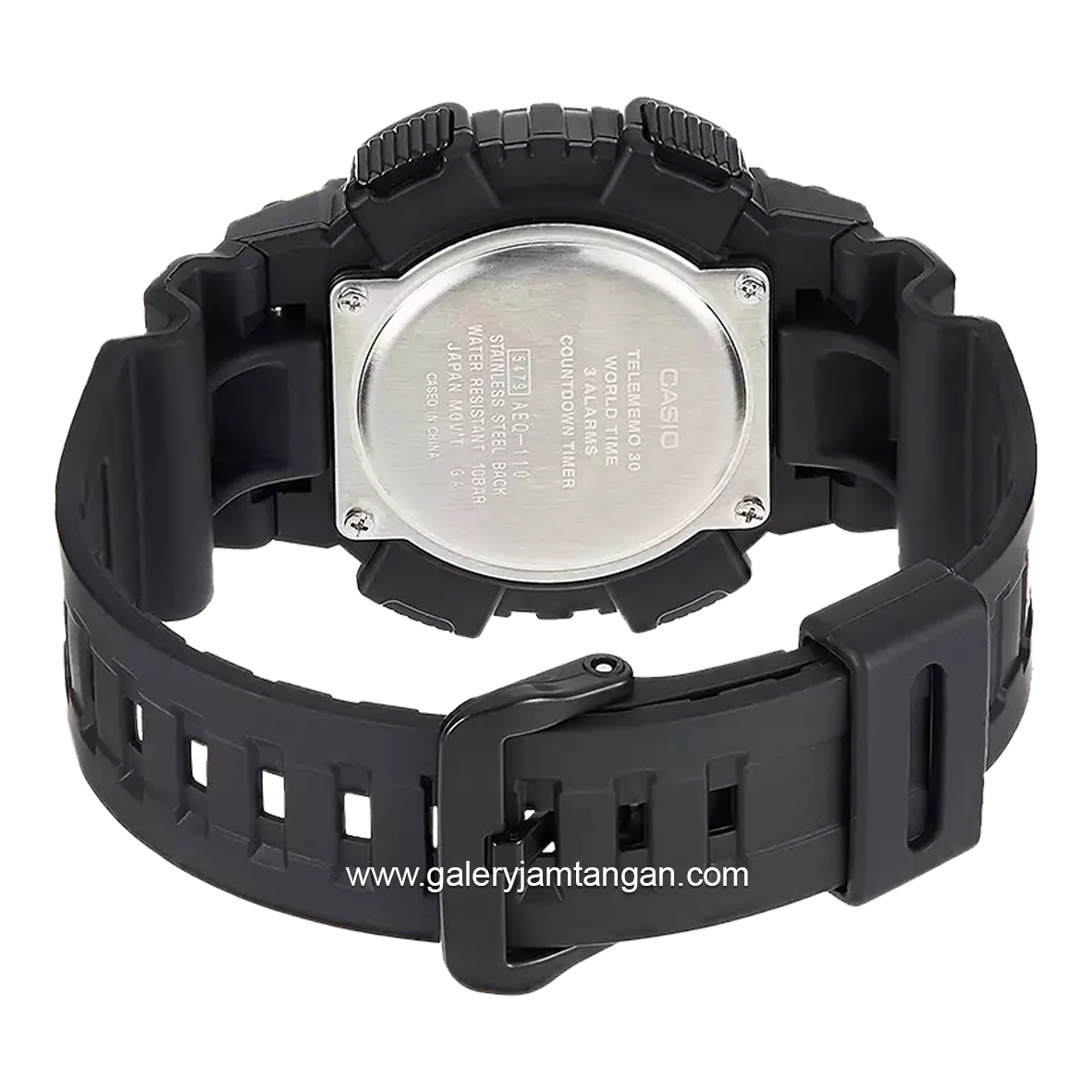 Casio AEQ-110W-1A3VDF Dual Time Black Resin Strap