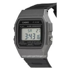 Casio General Youth F-91WM-1BDF Black Silver Resin Strap