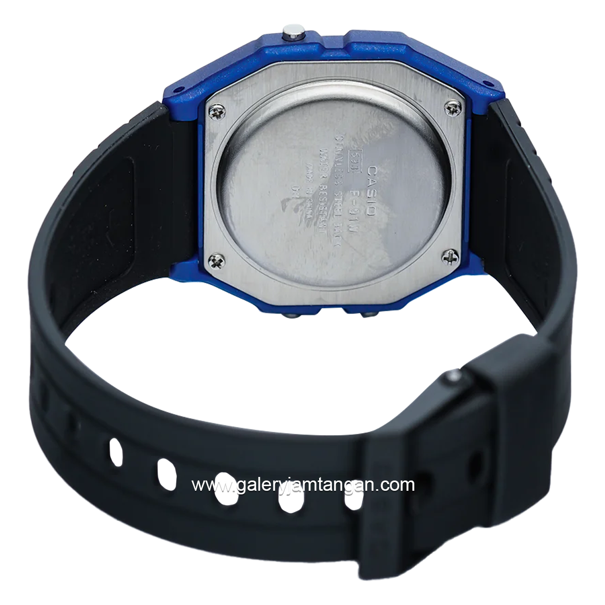 CASIO General F-91WM-2ADF Black Blue Digital Rubber Strap