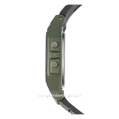 CASIO General F-91WM-3ADF Youth Black Green Digital Rubber Strap