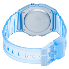 CASIO General F-91WS-2DF Youth Digital Blue Clear Rubber Strap