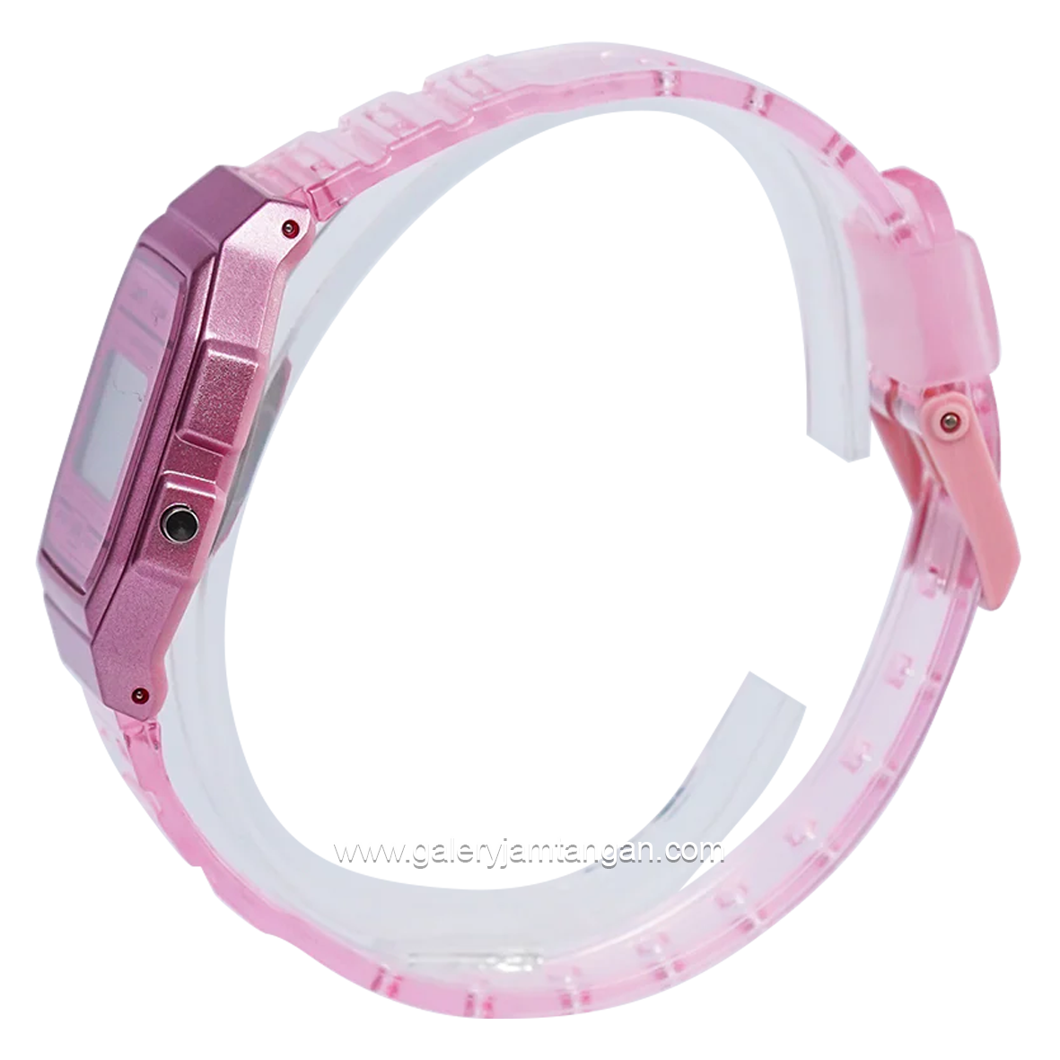 CASIO General F-91WS-4DF Youth Digital Pink Clear Rubber Strap