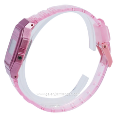 CASIO General F-91WS-4DF Youth Digital Pink Clear Rubber Strap