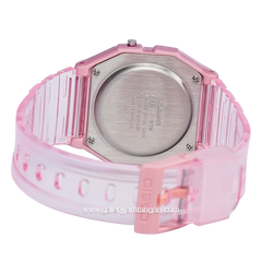 CASIO General F-91WS-4DF Youth Digital Pink Clear Rubber Strap