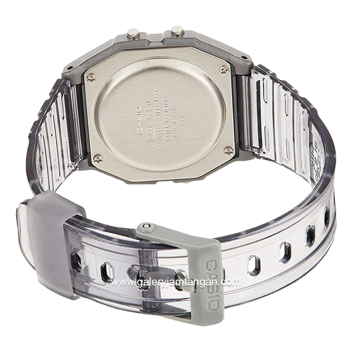 CASIO General F-91WS-8DF Youth Digital Grey Clear Rubber Strap