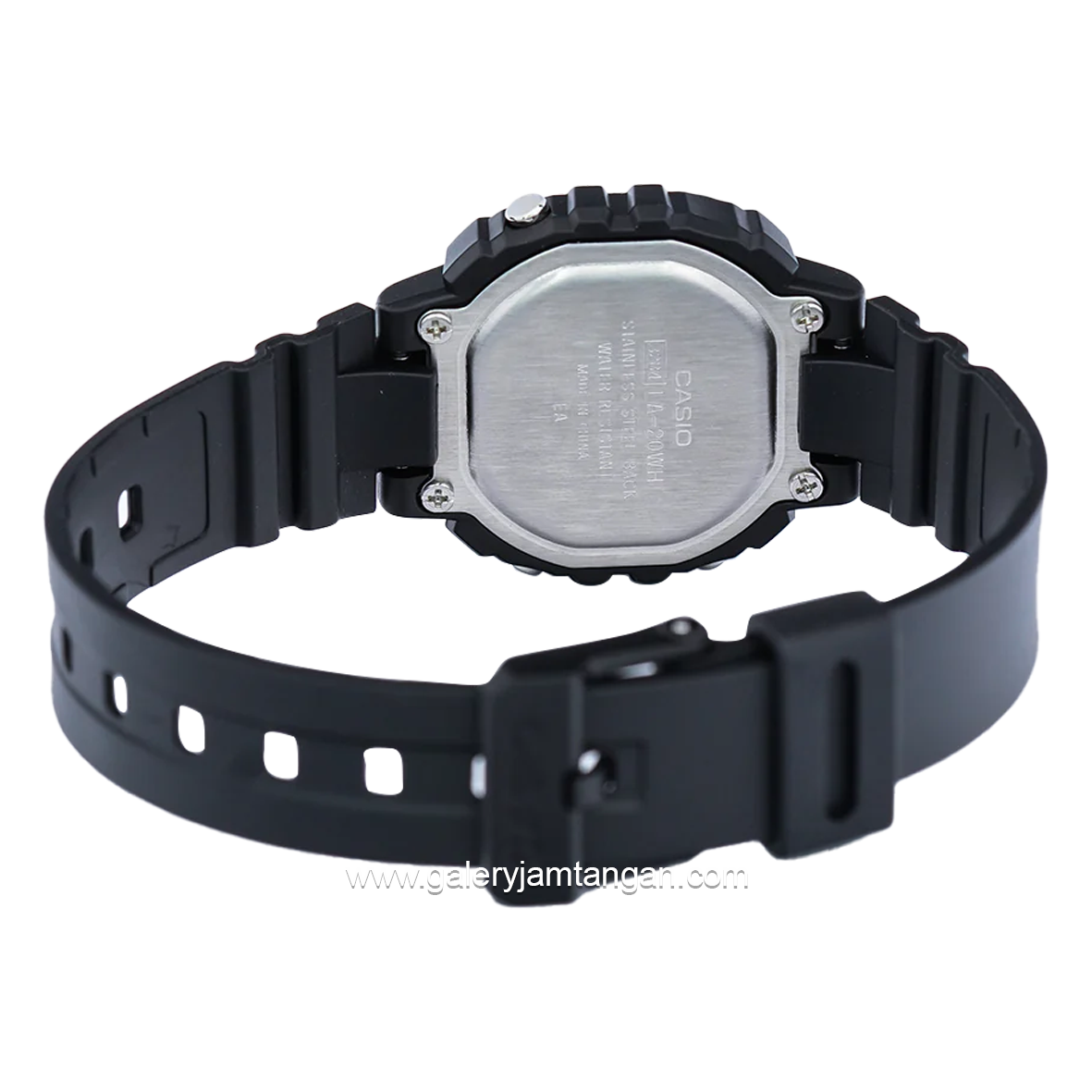 CASIO General LA-20WH-9ADF Black Dial Yellow Digital Rubber Strap