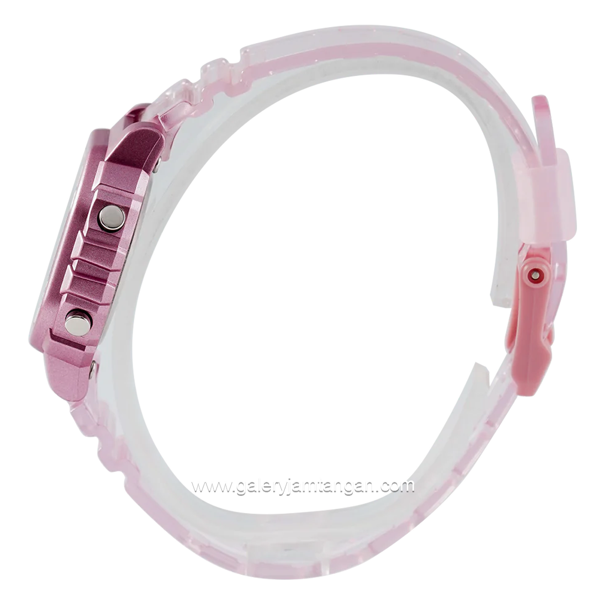 CASIO General LA-20WHS-4ADF Pink Digital Transparent Rubber Strap